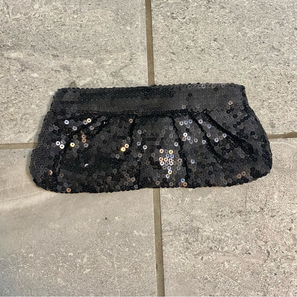 Black Sequin Clutch
